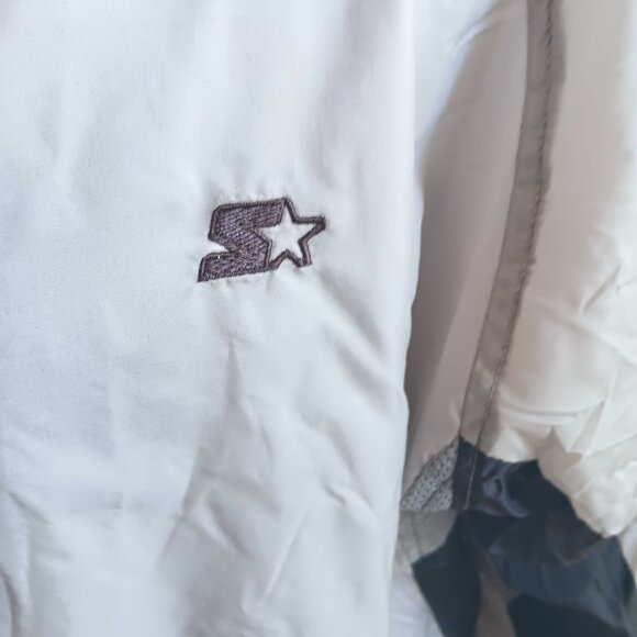 Vtg Mens Windbreaker Jacket Large 1990's Starter Mens Gray & Black Zip-Up - Picture 2 of 5